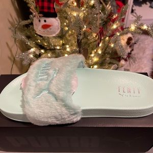 FENTY by Rihanna fur slides (mint)